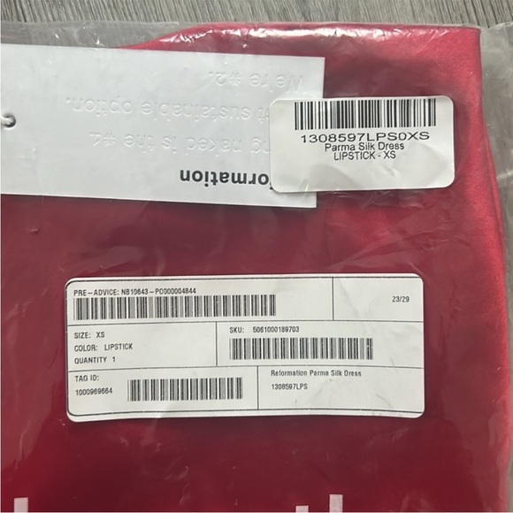 🍷 NWT Reformation Silk Parma Dress 🍷 XS - Picture 4 of 4